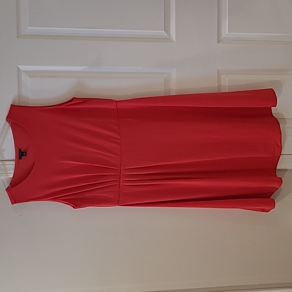 Ann Taylor Scoopneck Coral Dress, Sz LP